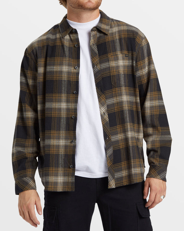 Billabong Coastline Long Sleeve Flannel Shirt - MILITARY - Sun Diego Boardshop