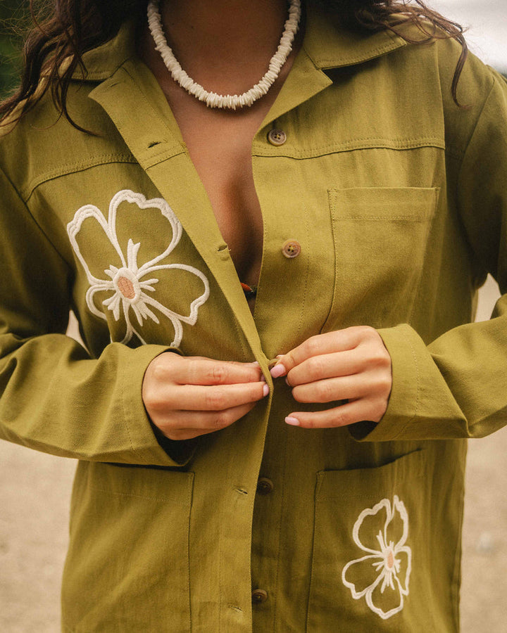 Billabong Floral Fields Shacket - Moss - Sun Diego Boardshop