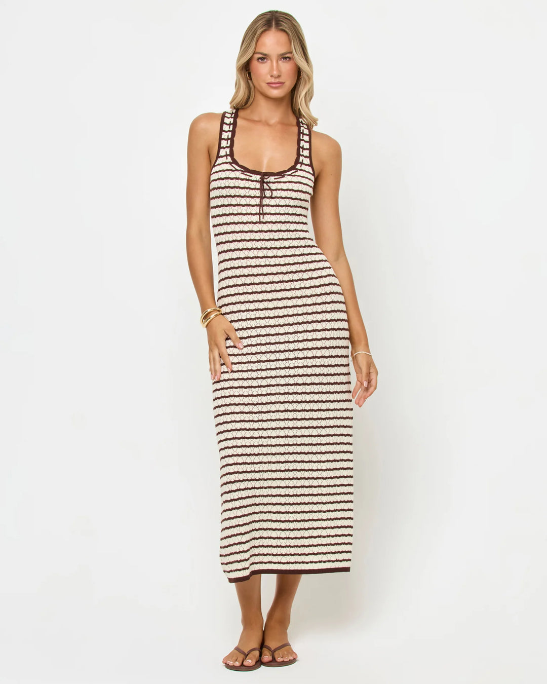 L Space Rosalie Maxi Dress - Cafe/Cream - Sun Diego Boardshop