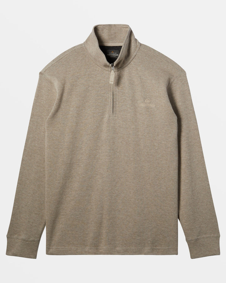 Quiksilver Waterman Playa Clipper Half-Zip Sweatshirt - OVERCAST HEATHER - Sun Diego Boardshop