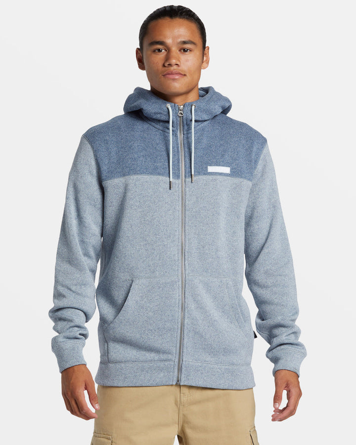 Quiksilver Keller Block Zip-Up Hoodie - ICE FLOW HEATHER - Sun Diego Boardshop