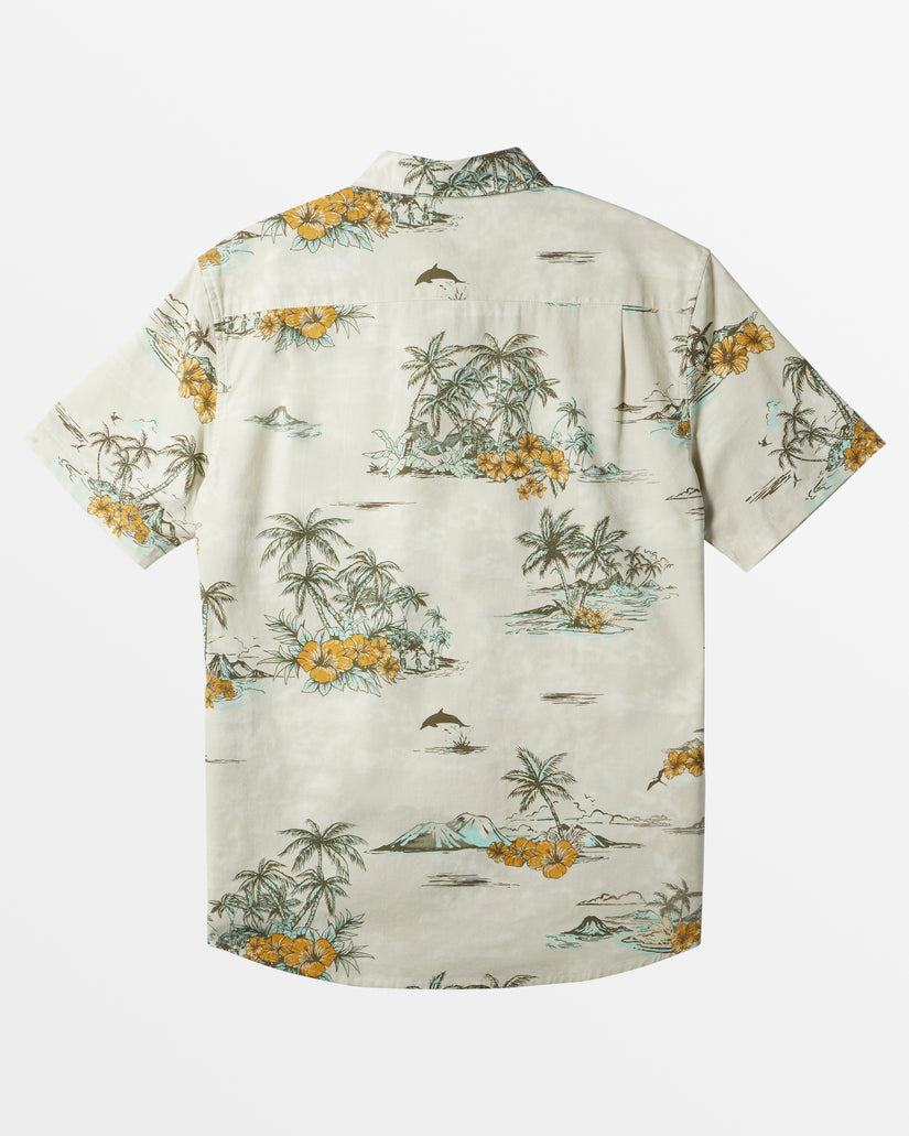 Quiksilver Apero Classic Short Sleeve Shirt - SILVER BIRCH - Sun Diego Boardshop