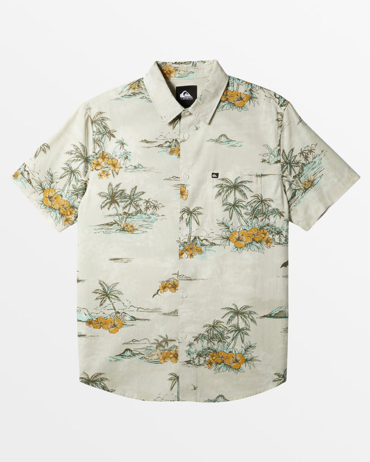 Quiksilver Apero Classic Short Sleeve Shirt - SILVER BIRCH - Sun Diego Boardshop