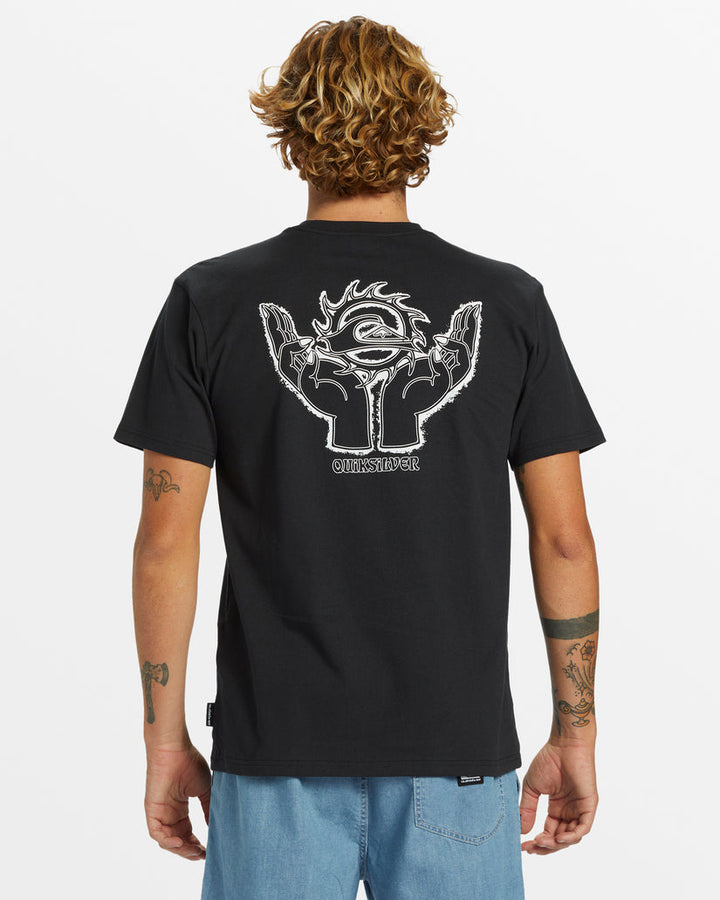 Quiksilver In Good Hands T-Shirt - BLACK KVJ0 - Sun Diego Boardshop