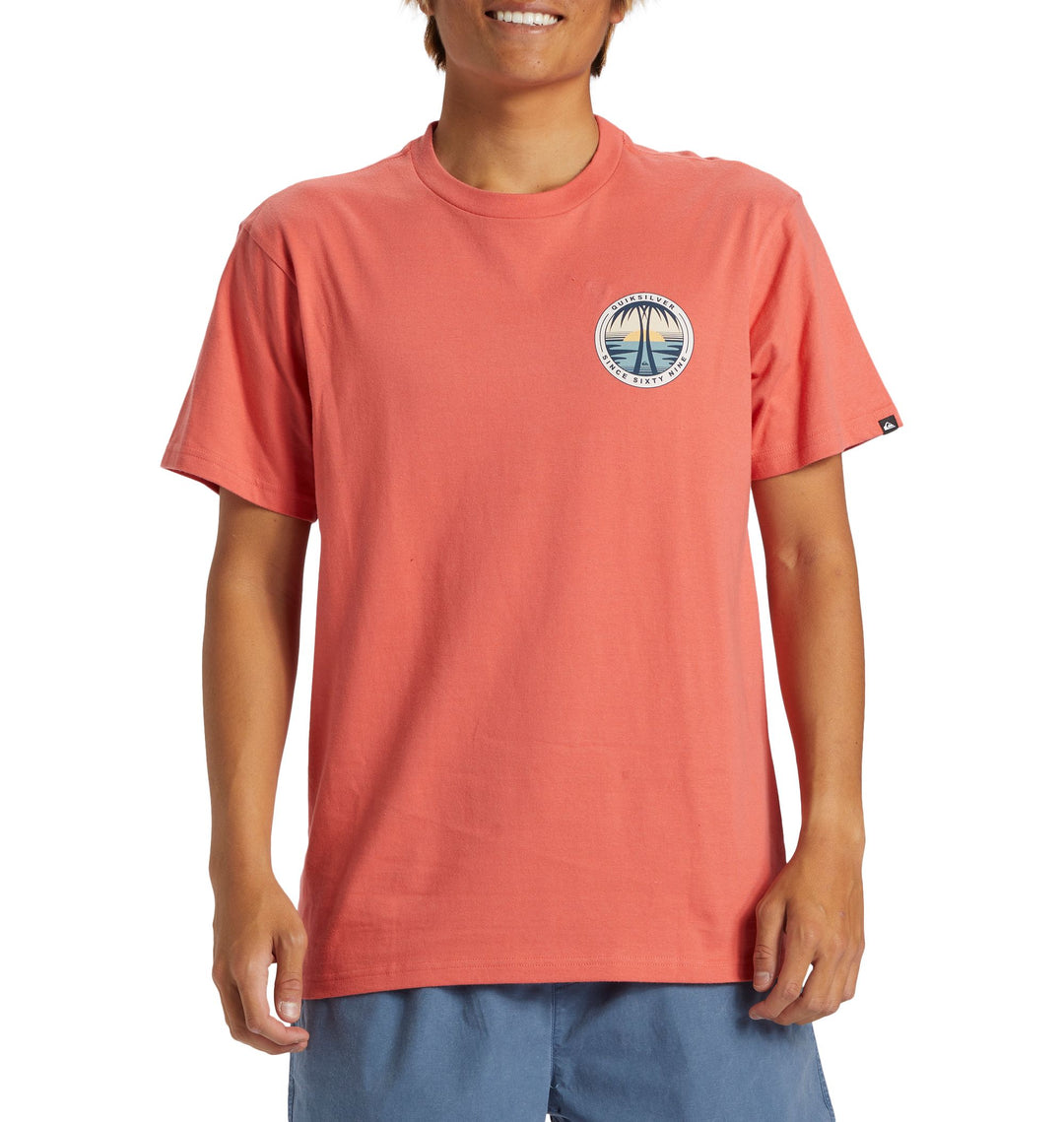 Quiksilver Ca Dos Palms Short Sleeve T-Shirt - SPICED CORAL - Sun Diego Boardshop