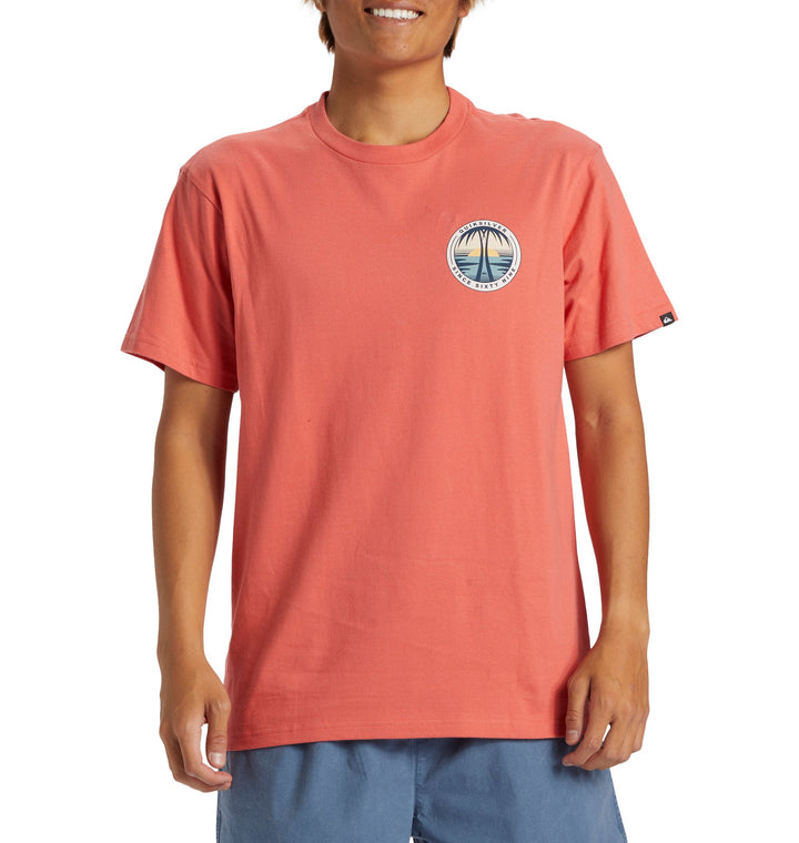 Quiksilver Ca Dos Palms Short Sleeve T-Shirt - SPICED CORAL - Sun Diego Boardshop