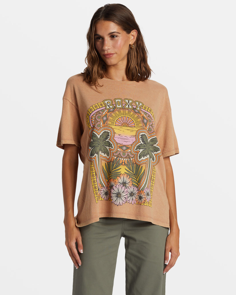 Roxy Morockin T-Shirt - CAMEL - Sun Diego Boardshop