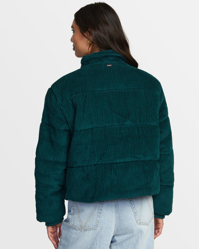 RVCA EEZEH CORDUROY PUFFER JACKET - PONDEROSA PINE - Sun Diego Boardshop