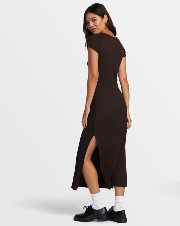 RVCA SMITTEN II MIDI DRESS - CHOCOLATE TORTE - Sun Diego Boardshop