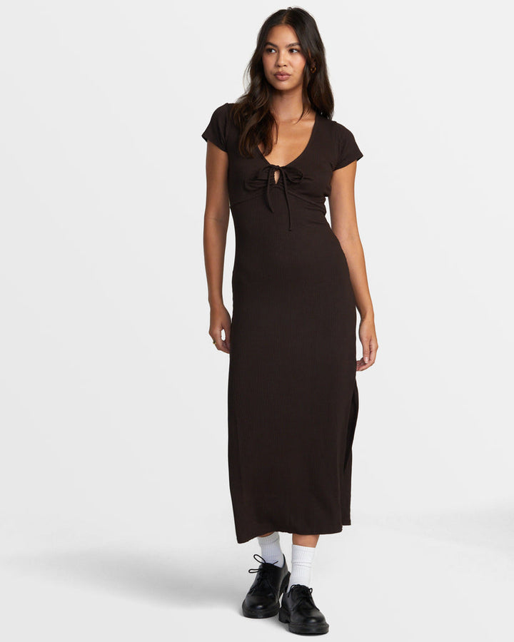 RVCA SMITTEN II MIDI DRESS - CHOCOLATE TORTE - Sun Diego Boardshop