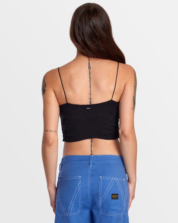 RVCA LEXI WIDE RIB FITTED TANK TOP - BLACK - Sun Diego Boardshop