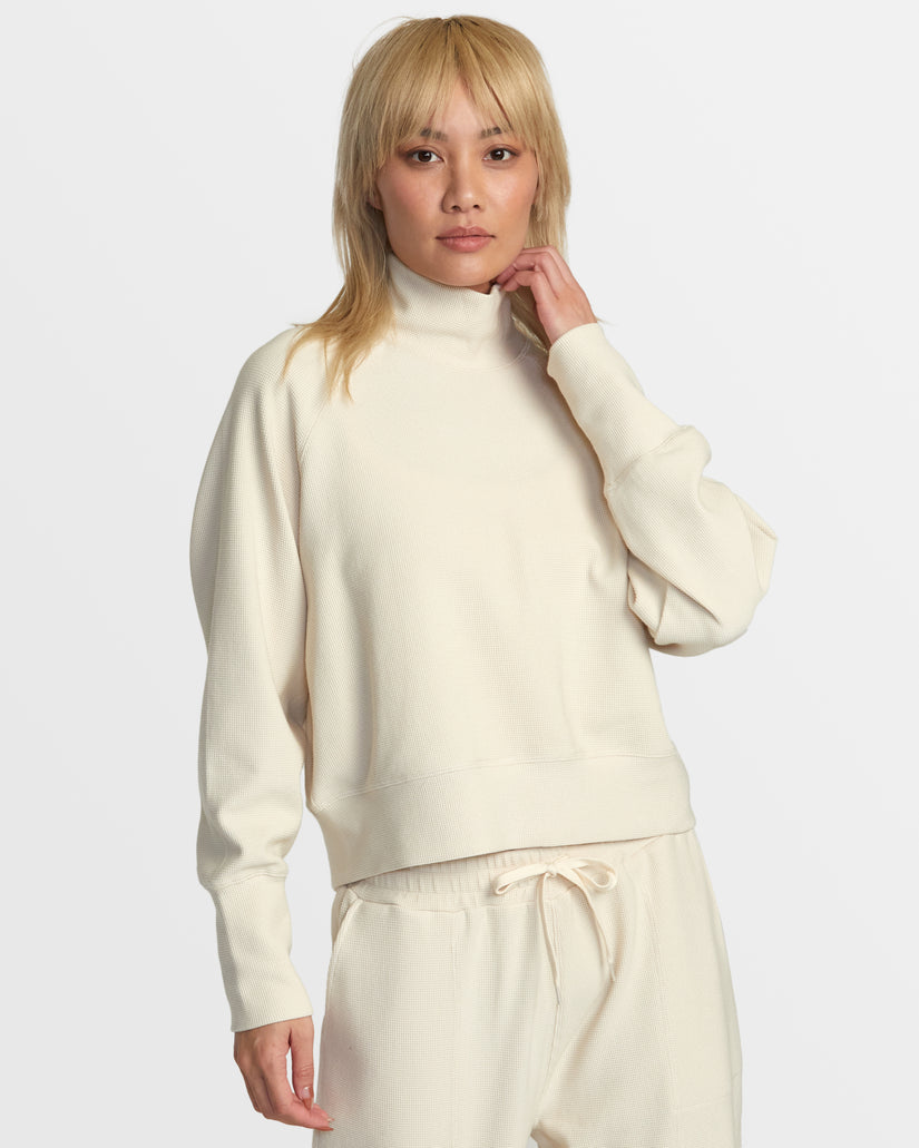 RVCA SOFIE WAFFLE MOCK NECK - LATTE - Sun Diego Boardshop