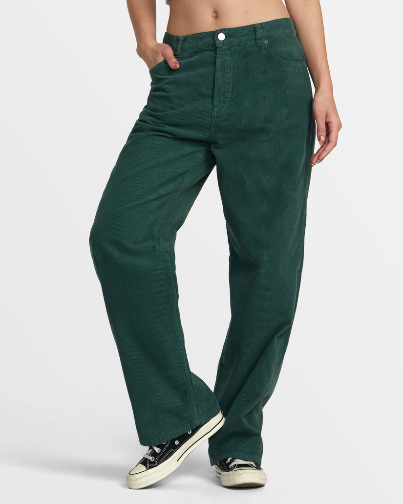 RVCA HERITAGE CORDUROY WIDE LEG PANTS - PINENEEDLE - Sun Diego Boardshop