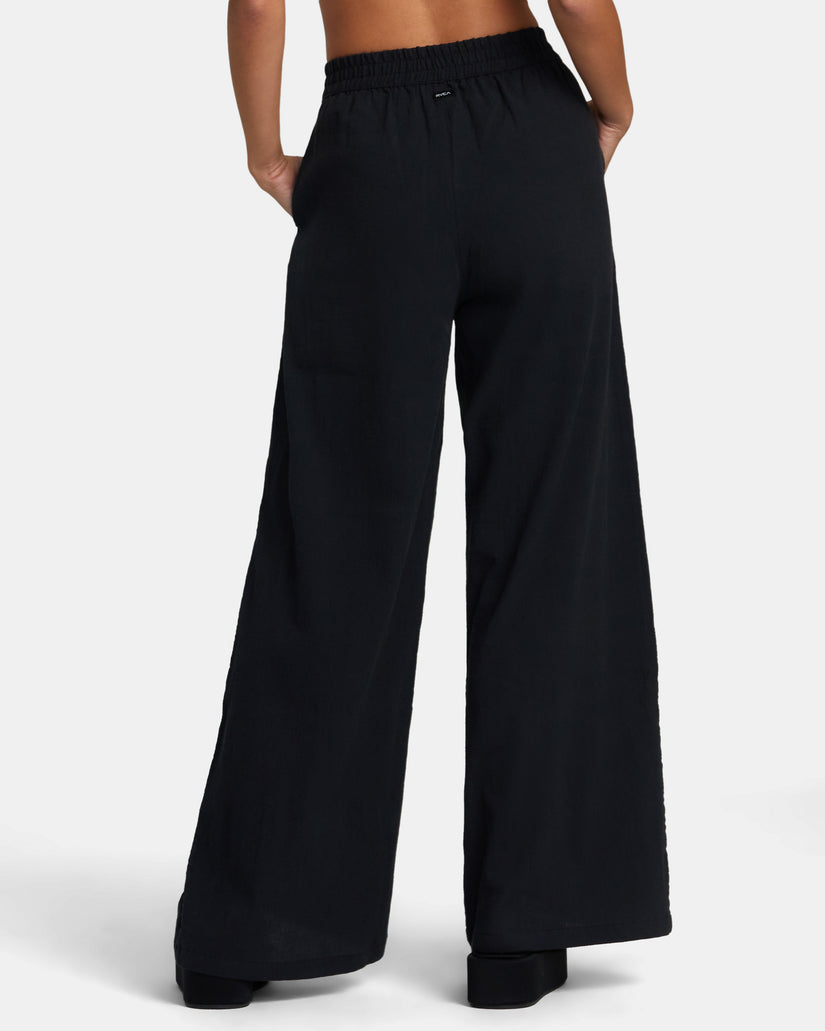 RVCA YUME WIDE LEG PANTS - BLACK - Sun Diego Boardshop