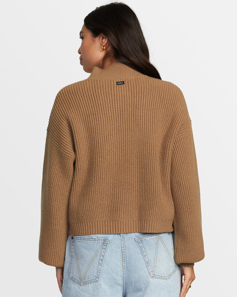 RVCA DREAM CYCLE TURTLENECK SWEATER - ERMINE - Sun Diego Boardshop