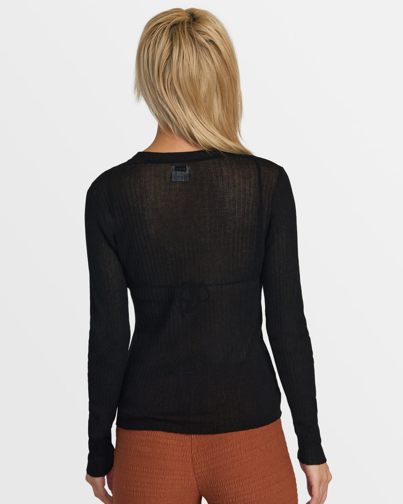 RVCA MORTICIA SWEATER TOP - BLACK - Sun Diego Boardshop