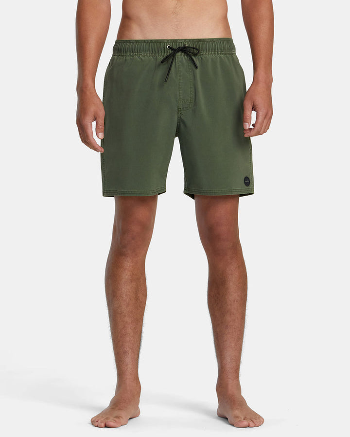 RVCA VA PIGMENT ELASTIC WAIST BOARDSHORTS 17" - OLIVINE - Sun Diego Boardshop