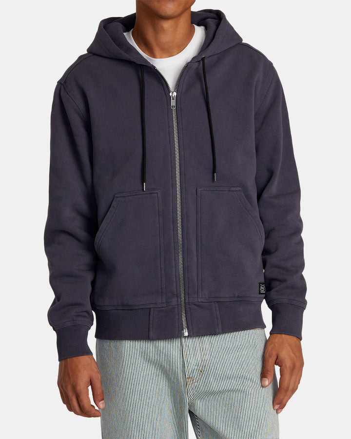 RVCA CHAINMAIL ZIP-UP HOODED SWEATSHIRT - INK - Sun Diego Boardshop