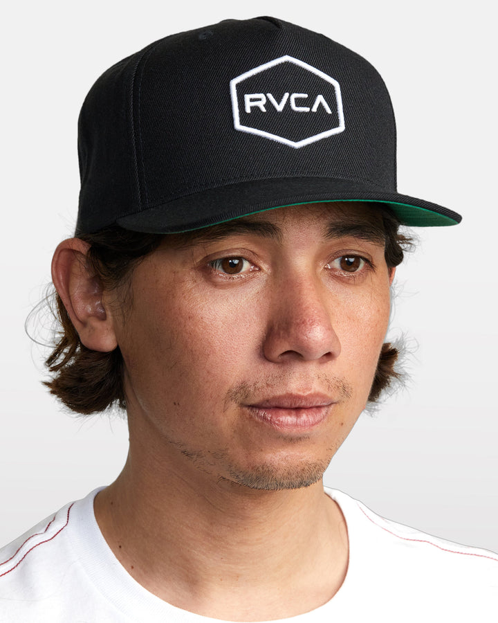 RVCA Commonwealth Snapback Hat - Black/White - Sun Diego Boardshop