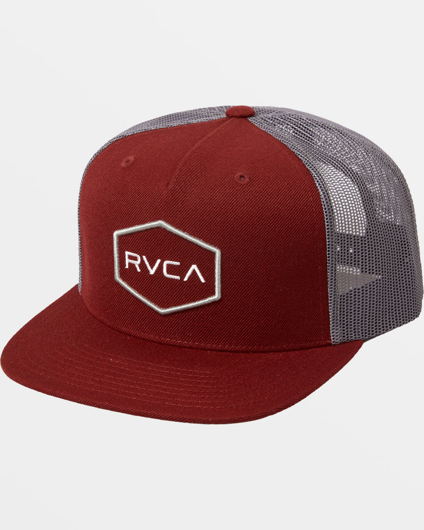 RVCA COMMONWEALTH TRUCKER HAT - WINE - Sun Diego Boardshop