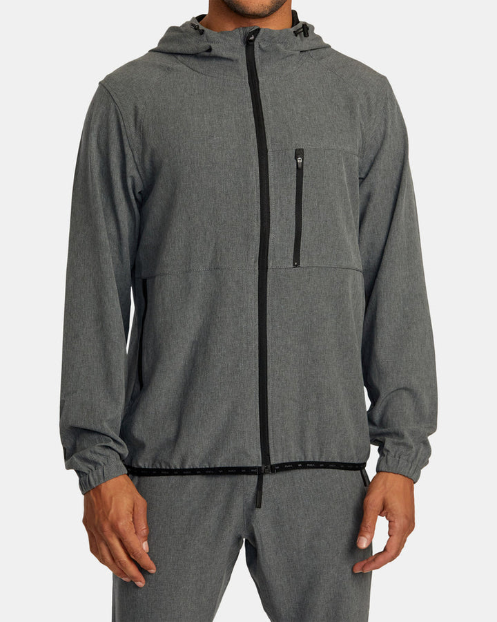 RVCA Yogger Zip-Up Hooded Jacket II - CHARCOAL HEATHER - Sun Diego Boardshop