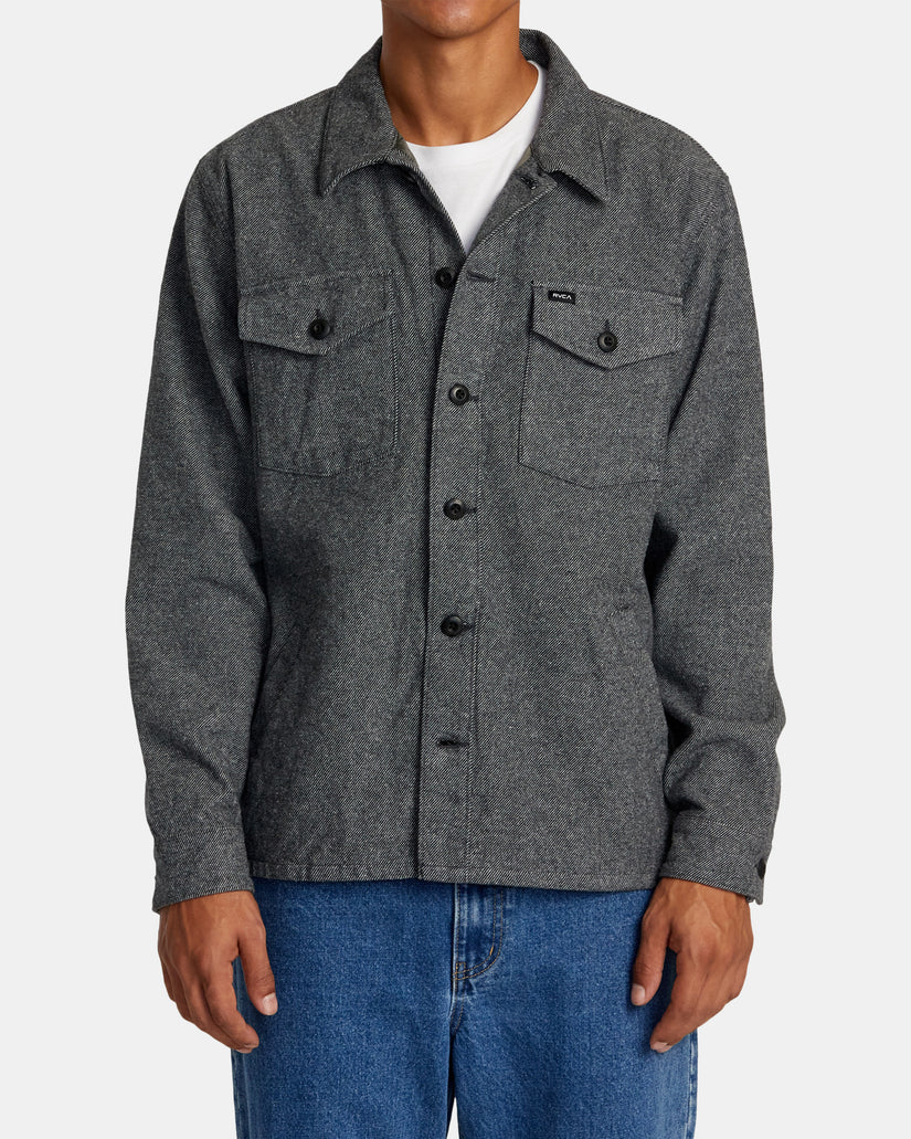 RVCA FLIGHT RISK SHIRT JACKET - SMOKE HEATHER - Sun Diego Boardshop