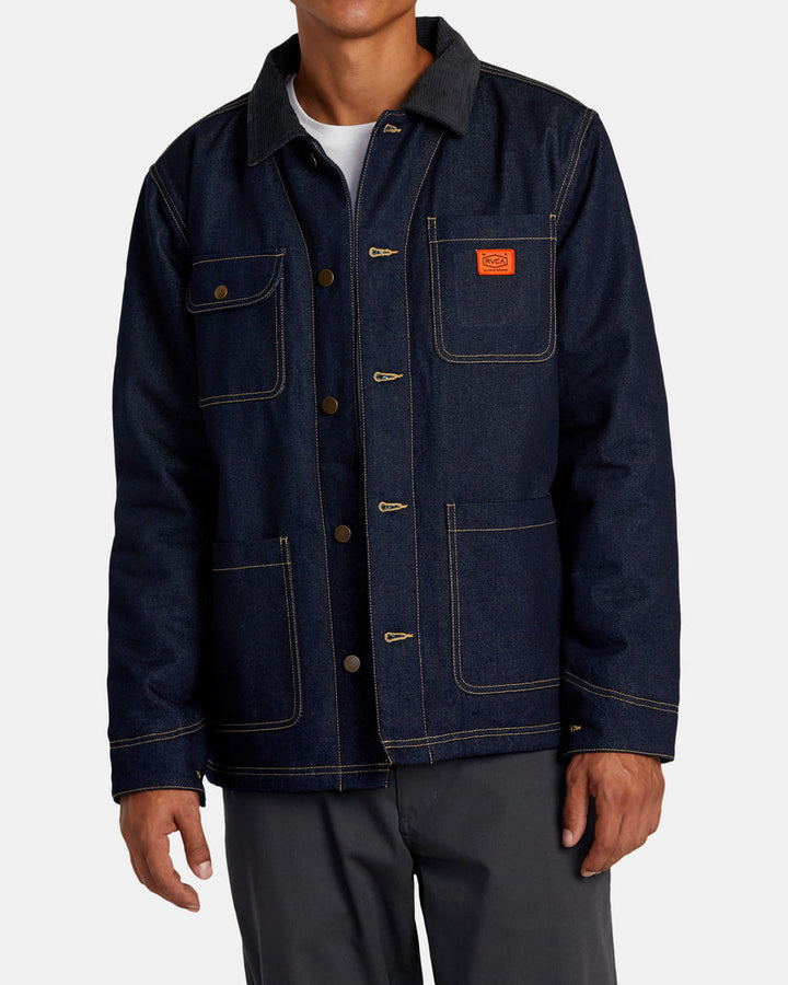 RVCA CHAINMAIL CHORE COAT II - BLUE RINSE - Sun Diego Boardshop