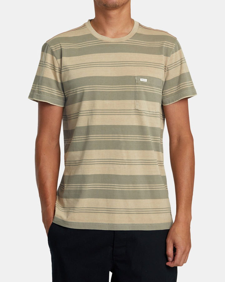 RVCA PTC STRIPE SHORT SLEEVE KNIT - LATTE - Sun Diego Boardshop