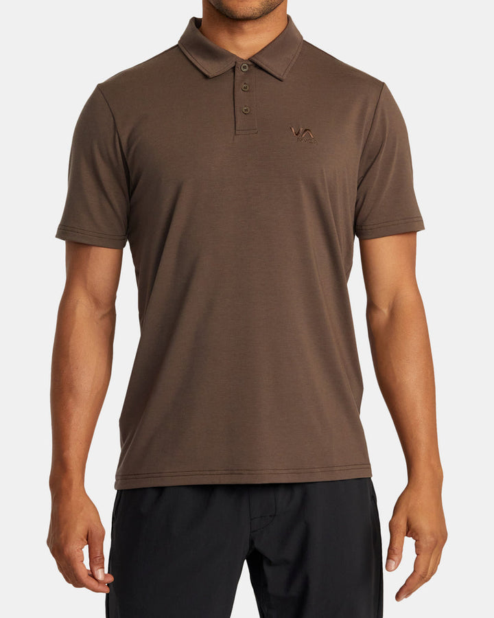 RVCA BALANCE SHORT SLEEVE POLO TEE - MOCHA - Sun Diego Boardshop