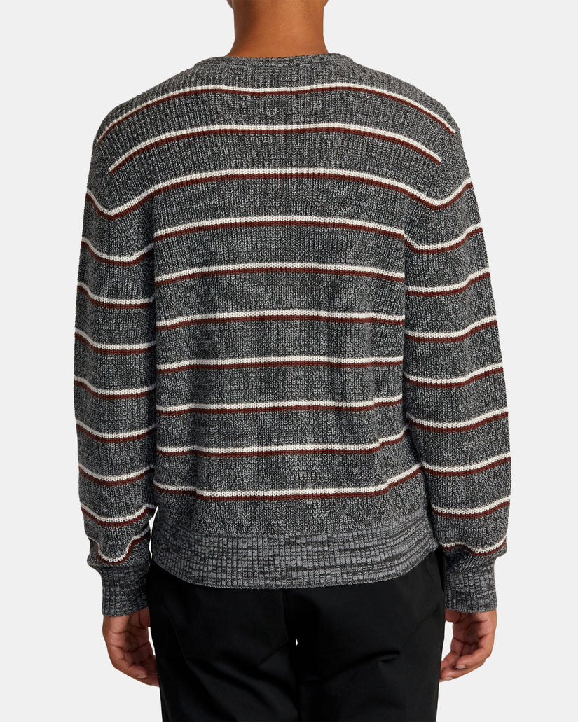 RVCA YALLA STRIPE SWEATER - GREY NOISE - Sun Diego Boardshop