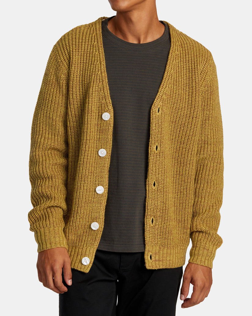 RVCA VACANCY CARDIGAN - OCHRE - Sun Diego Boardshop