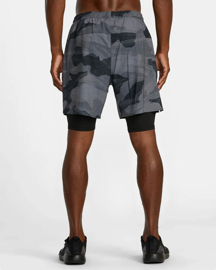 RVCA YOGGER TRAIN 2-IN-1 ELASTIC WAIST WORKOUT SHORTS 17" - CAMO BRUSH - Sun Diego Boardshop