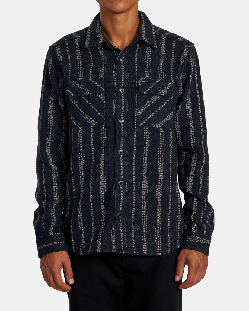 RVCA BLANKET LONG SLEEVE SHIRT - INDIGO - Sun Diego Boardshop