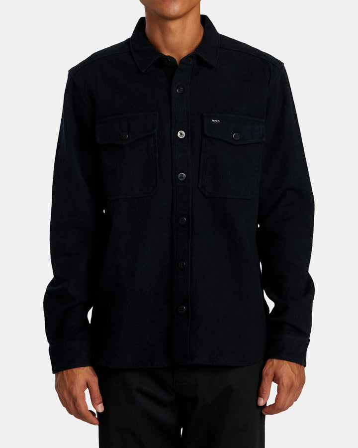 RVCA VA CPO LONG SLEEVE FLANNEL SHIRT - MIDNIGHT - Sun Diego Boardshop