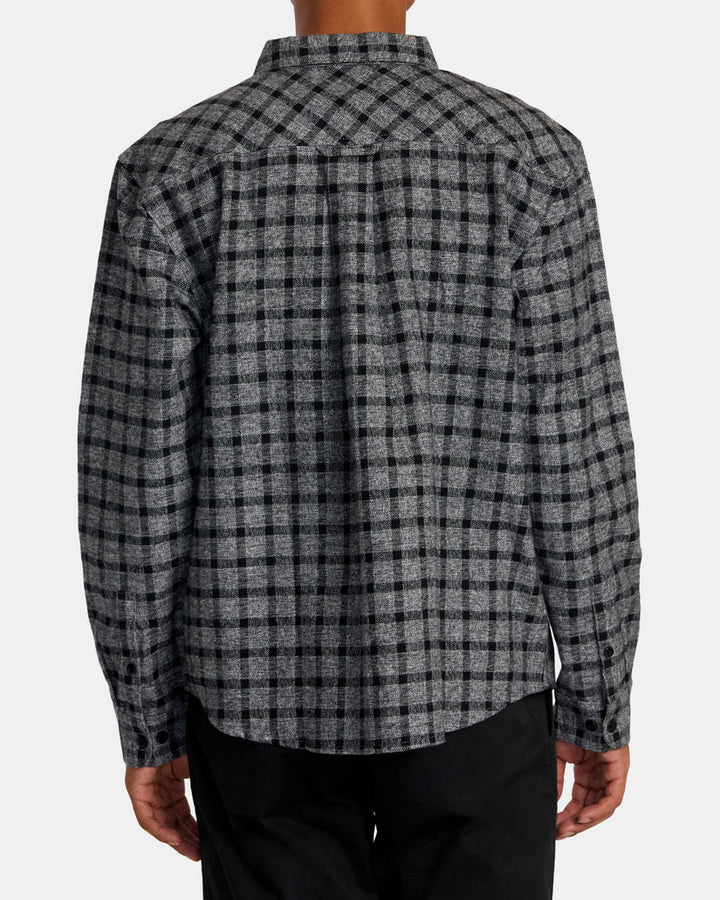 RVCA HUGHES FLANNEL LONG SLEEVE SHIRT - SMOKE - Sun Diego Boardshop