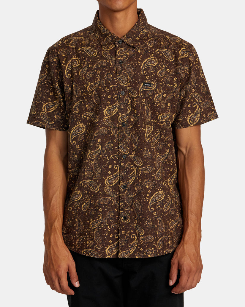 RVCA RVGAZI SHORT SLEEVE SHIRT - CHOCOLATE - Sun Diego Boardshop