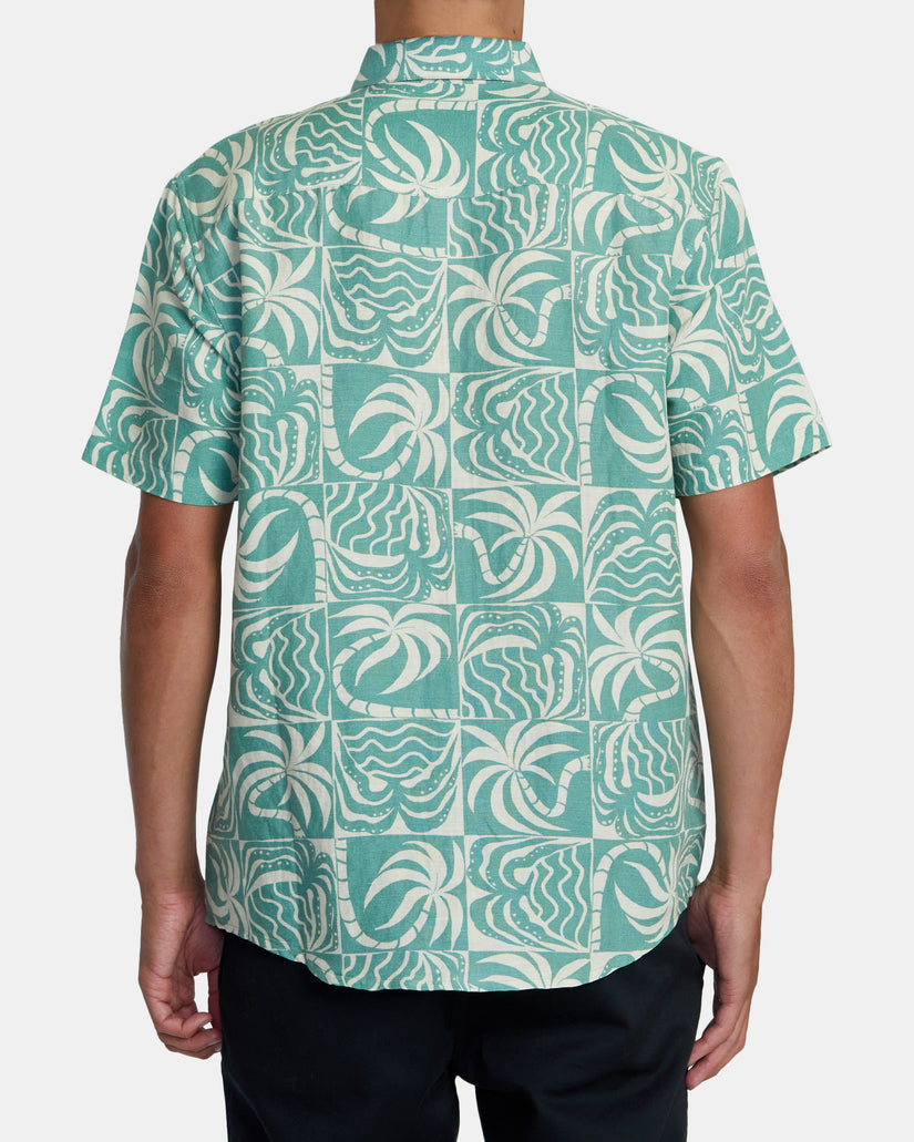 RVCA EXOTICA SHORT SLEEVE WOVEN SHIRT - GRANITE GREEN - Sun Diego Boardshop