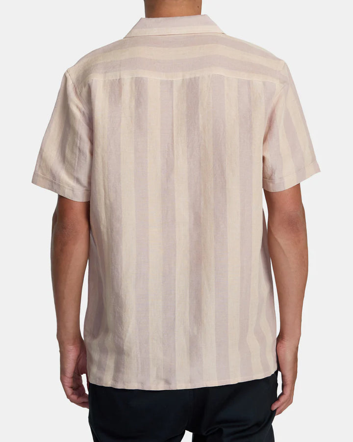 RVCA LOVE STRIPE SHORT SLEEVE WOVEN SHIRT - PALE MAUVE - Sun Diego Boardshop