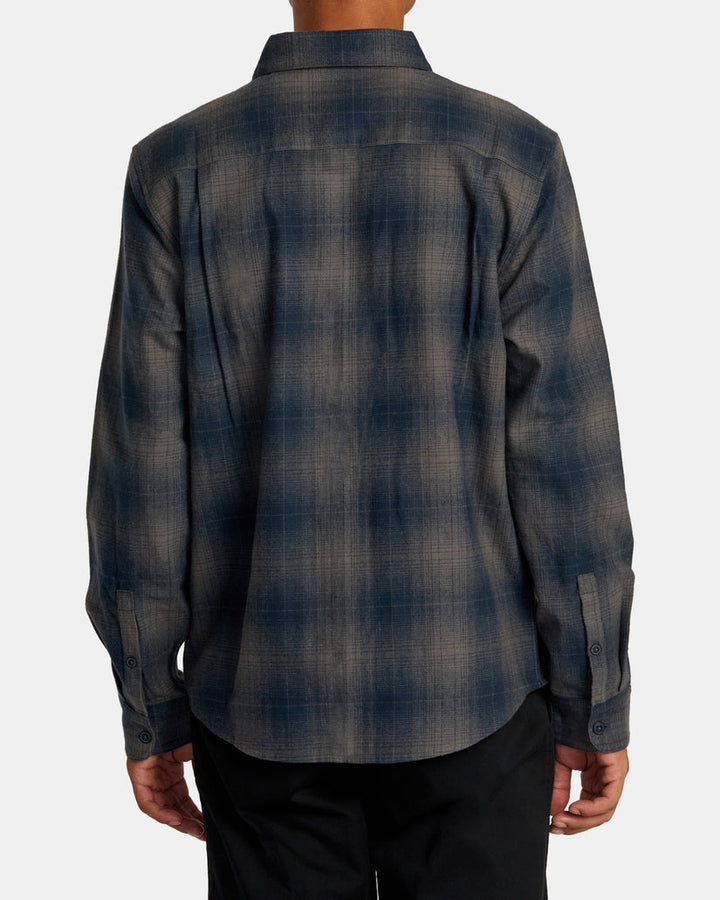 RVCA DAYSHIFT FLANNEL LONG SLEEVE TOP - SMOKE - Sun Diego Boardshop