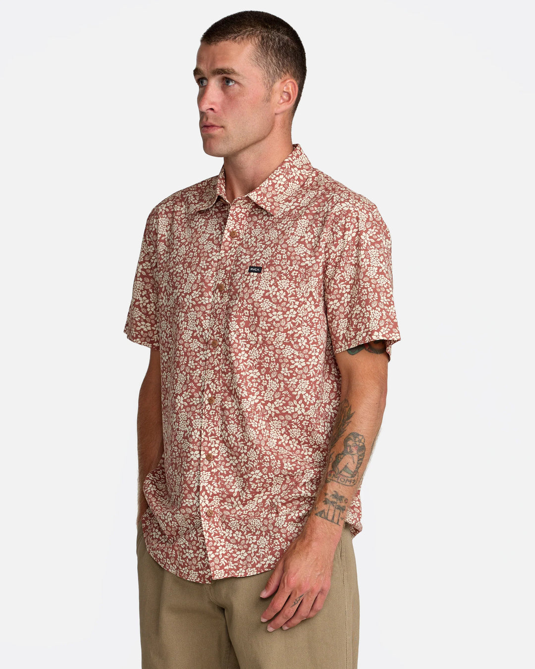 RVCA Botanical Short Sleeve Shirt - Rawhide - Sun Diego Boardshop