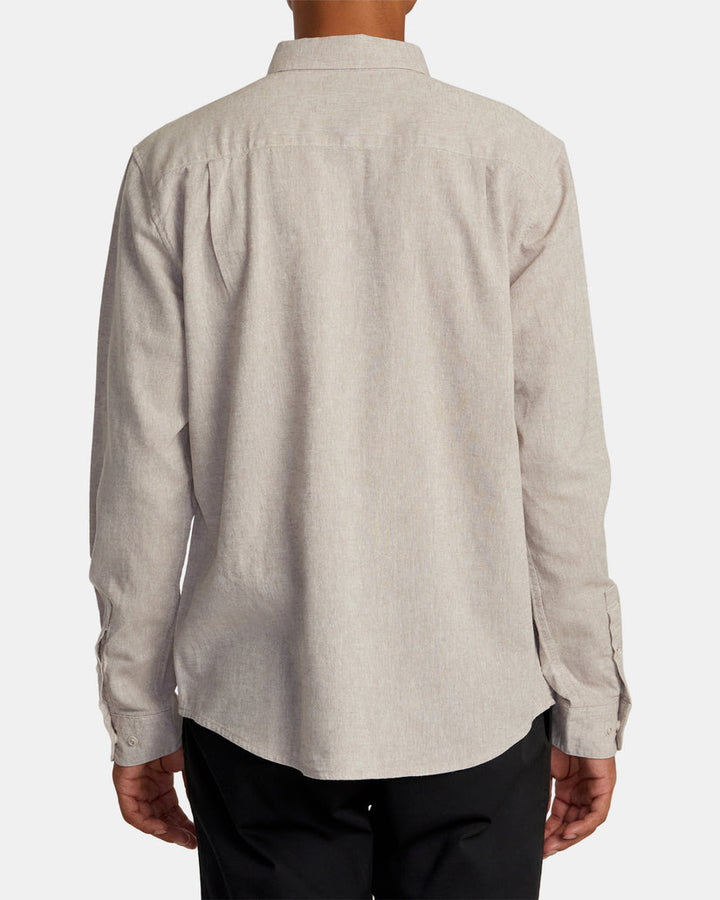 RVCA RVCA NEPS LONG SLEEVE SHIRT - WASHED GREY - Sun Diego Boardshop