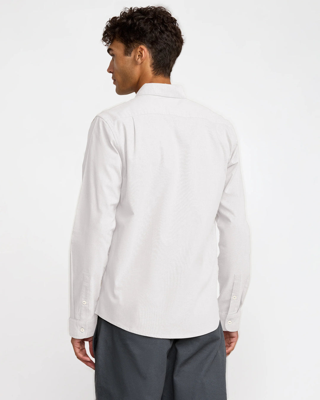 RVCA Men's That'll Do Stretch Long Sleeve Shirt - White - Sun Diego Boardshop