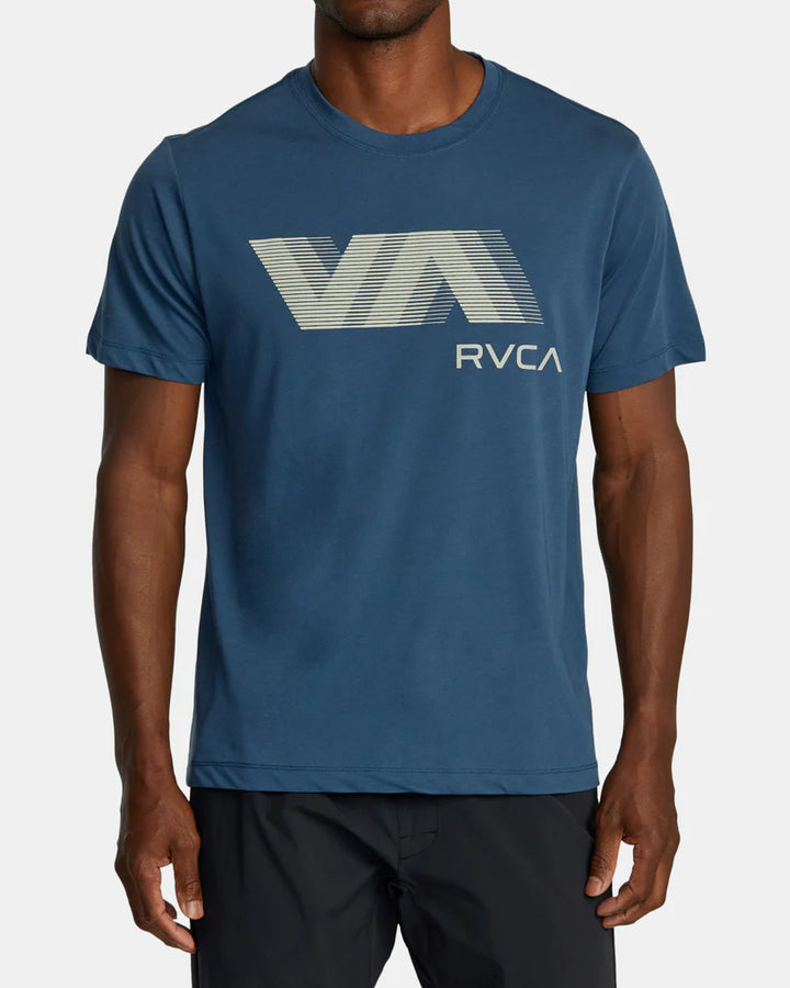 RVCA VA BLUR TEE - PETROL BLUE - Sun Diego Boardshop