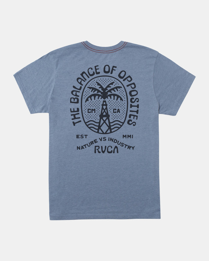 RVCA CLIFF SHORE T-SHIRT - INDUSTRIAL BLUE - Sun Diego Boardshop