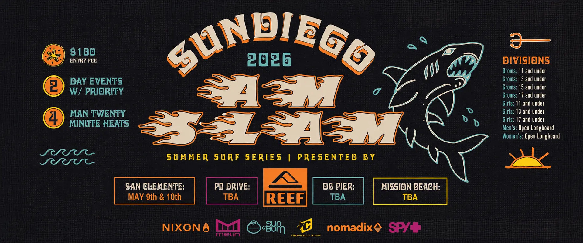 The 2026 Sun Diego Am Slam Surf Series Presented By Reef
