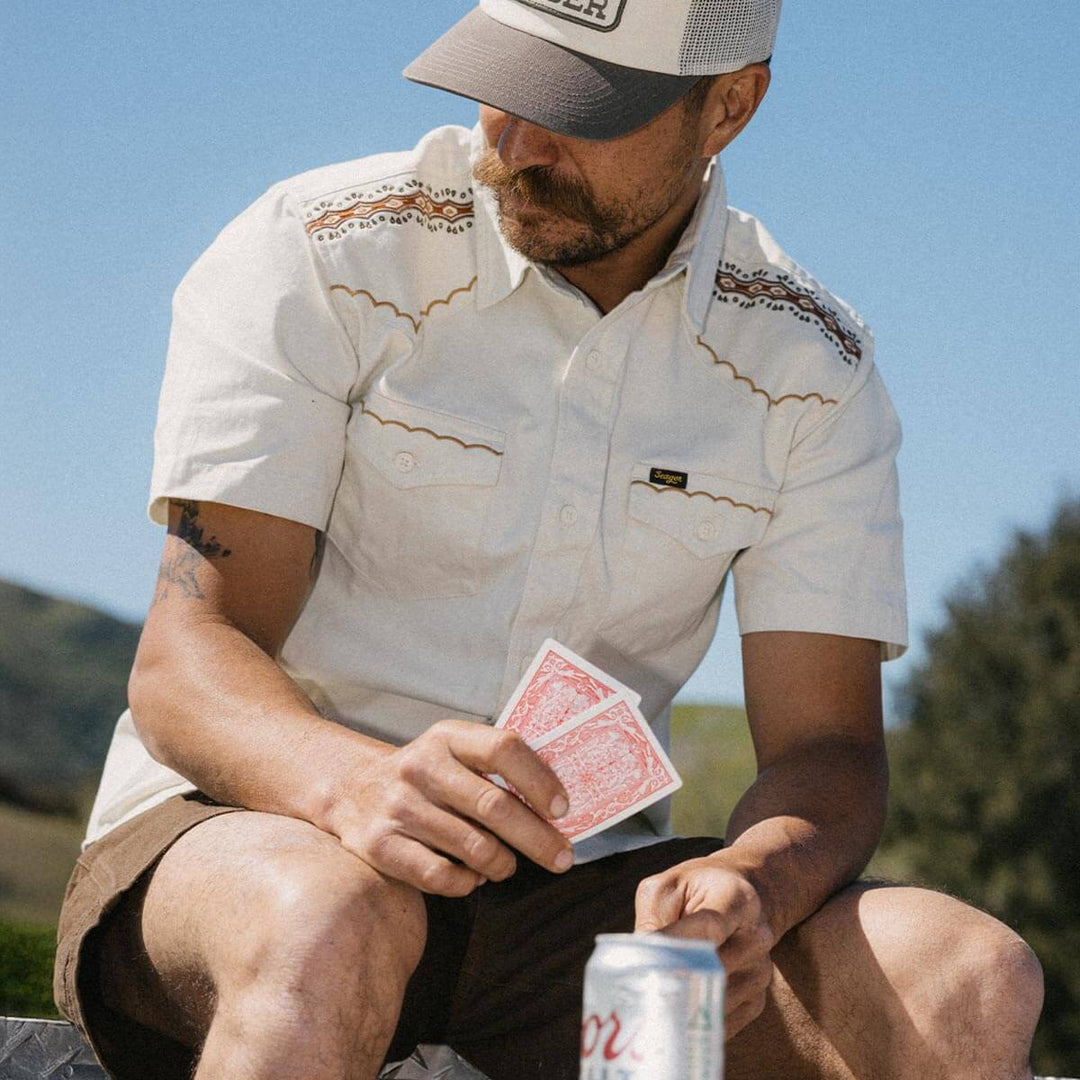 Seager Men's Amarillo Short Sleeve Shirt - White Wash - Sun Diego Boardshop