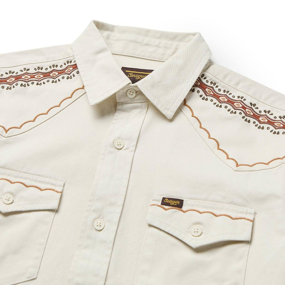 Seager Men's Amarillo Short Sleeve Shirt - White Wash - Sun Diego Boardshop