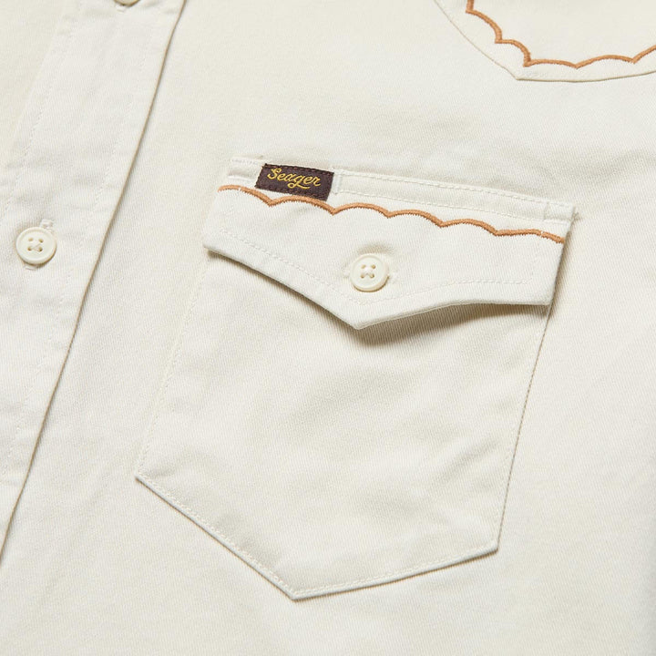 Seager Men's Amarillo Short Sleeve Shirt - White Wash - Sun Diego Boardshop