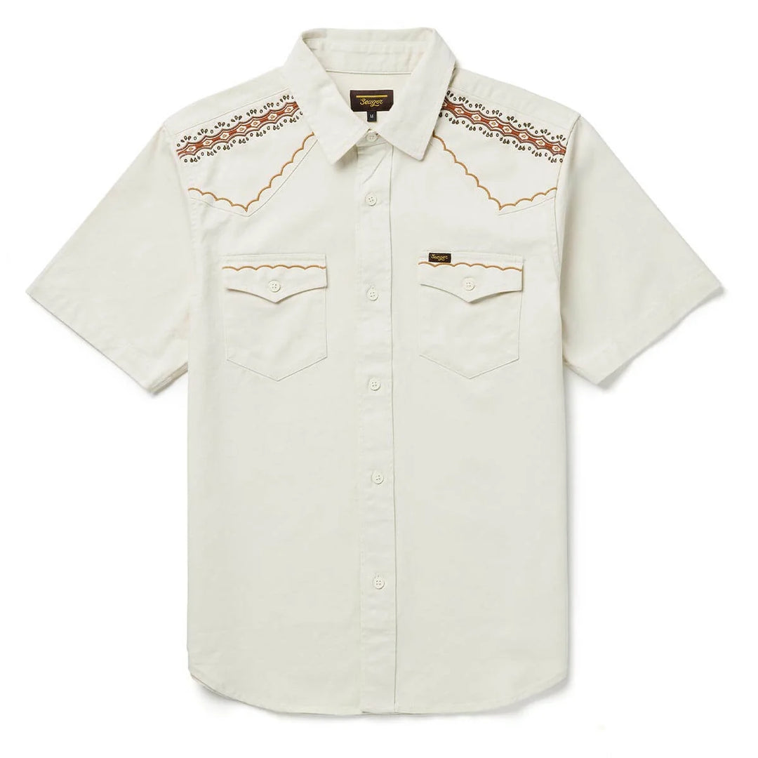 Seager Men's Amarillo Short Sleeve Shirt - White Wash - Sun Diego Boardshop