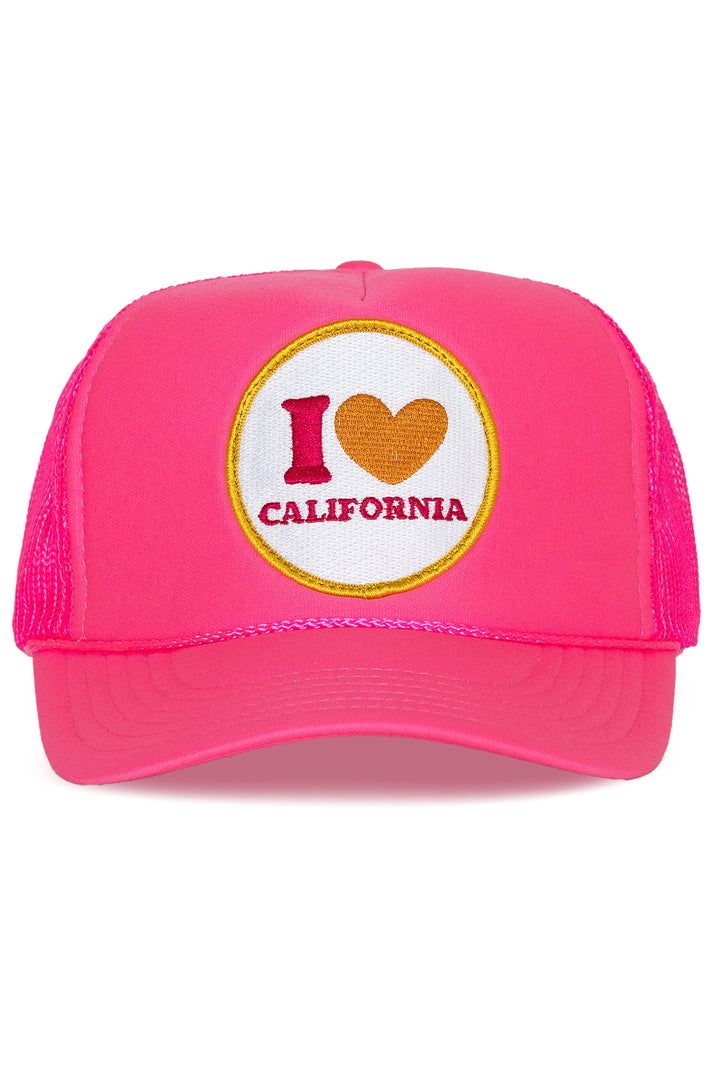 That Friday Feeling I Love California Trucker Hat - Pink - Sun Diego Boardshop